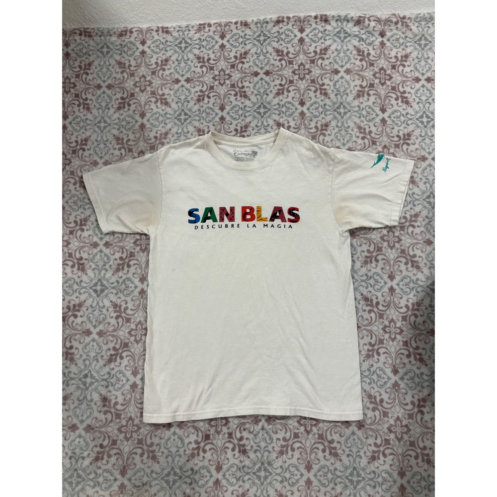 El Changarro San Blas Descubre La Magia Graphic T-Shirt Mens Medium White Mexico